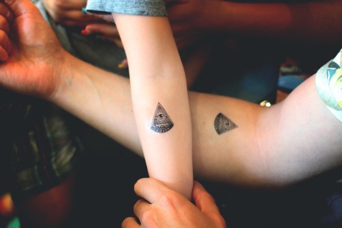 Illuminati Eye Tattoos On Both Arms